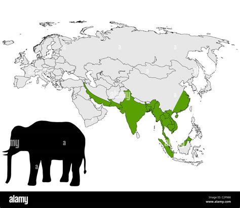 asian elephant historic range|map of asian elephant habitat.